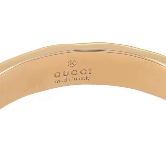 New Gucci 18k Rose Gold Hammered Ring Size 6 Band - Picture 4 of 10